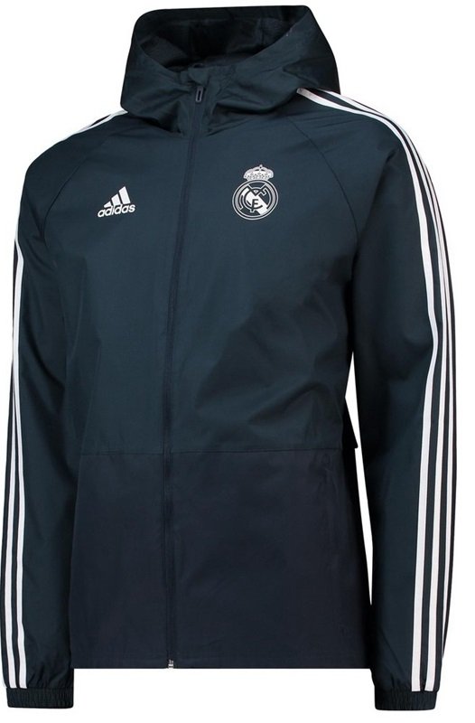 Jaqueta corta vento oficial Adidas Real Madrid 2018 2019 preta